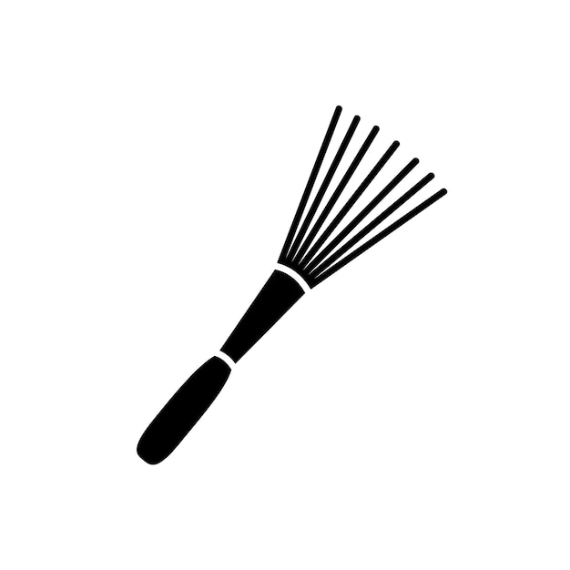 Икона садового инструмента с зубами Черно-белый силуэт маленьких граблей Векторная иллюстрация пиктограммы культиватора Рабочий инструмент для обработки почвы и рыхления