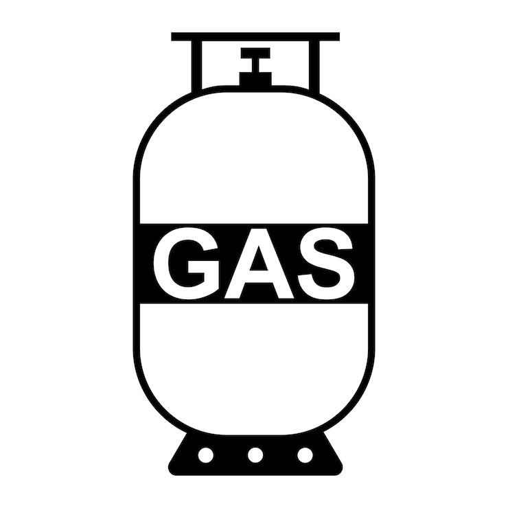 Vector 아이콘 가스 실린더 프로판 가스 탱크 개요 lpg 용기 로고
