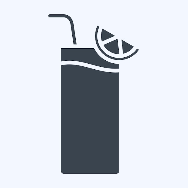 Icon Gin Fizz gerelateerd aan CocktailsDrink symbool glyph stijl eenvoudig ontwerp bewerkbaar