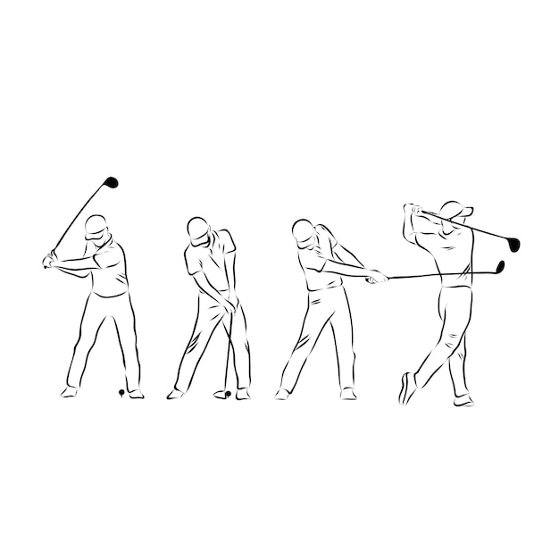 Icon golf player on a white background. Vector illustration.