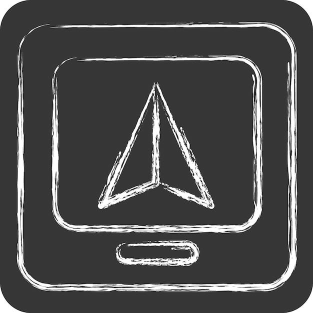 Icon GPS machine related to Spare Parts symbol chalk Style simple design editable simple illustration