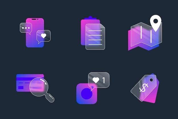Вектор Гласморфимы в стиле градиента икон