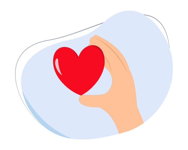 Vector icon hand holding heart symbol give a love symbol