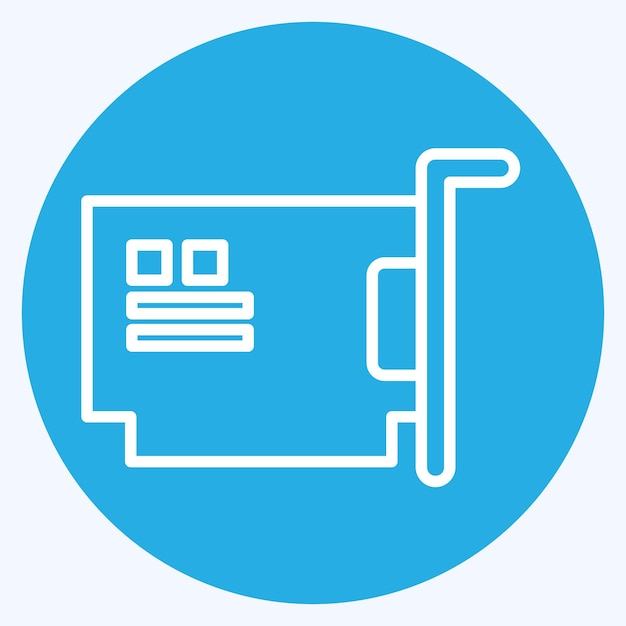 icon hardware related to computer symbol blue eyes style simple design editable