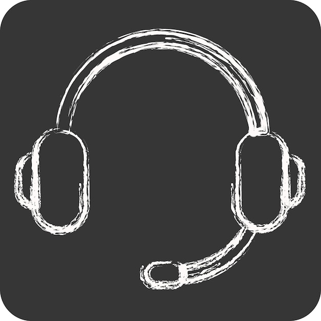 Vettore icon headphone suitable for computer components symbol chalk style simple design editable design template vector