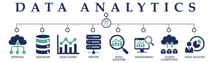 Vector icon of hosting database data chart server data analysis monitoring cloud computing and data analyst