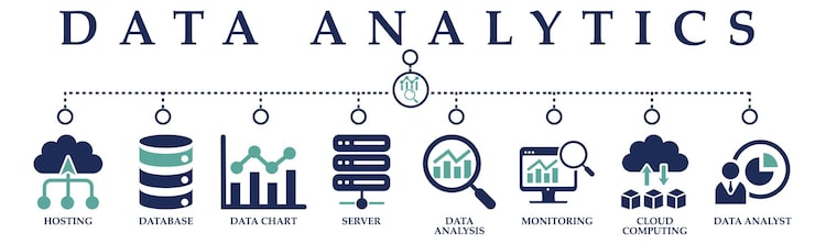 Vector icon of hosting database data chart server data analysis monitoring cloud computing and data analyst