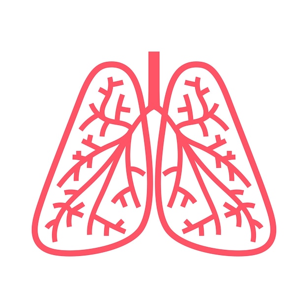 Icon of human lung isolated on white background wuhan coronavirus theme design element for poster card banner sign vector illustration