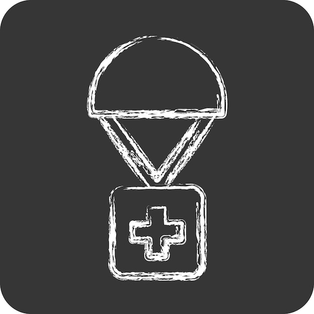 Vector icon humanitarian aid related to volunteering symbol chalk style help and support friendship