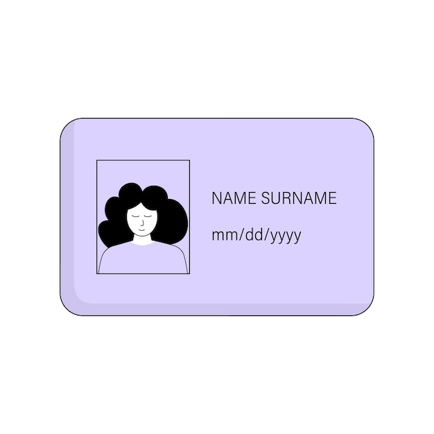 Vector icon of an identity document with the image of a woman