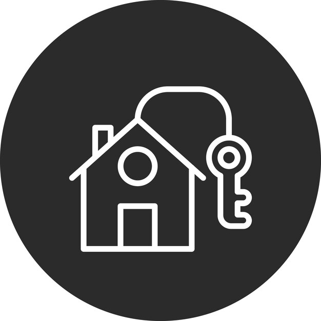 Icon illustratie van de sleutelvector van de onroerend goed-iconset