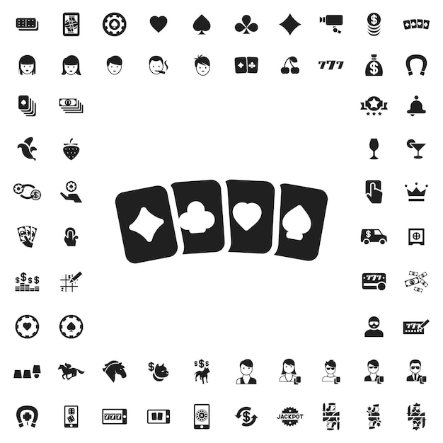 Icon illustratie van een speelkaart geïsoleerd vectorteken symbool
