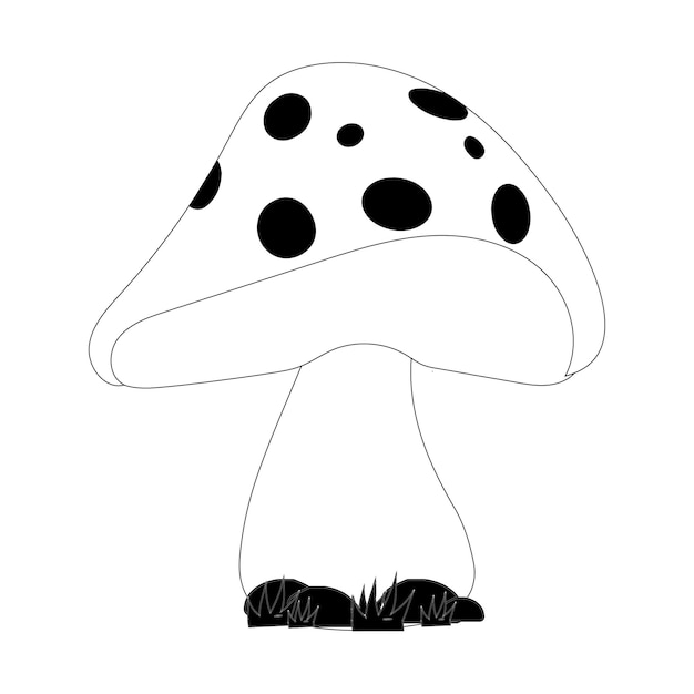 Icon illustratie van paddenstoel Cartoon vector paddenstoelen clipart Vector geïsoleerd op witte achtergrond