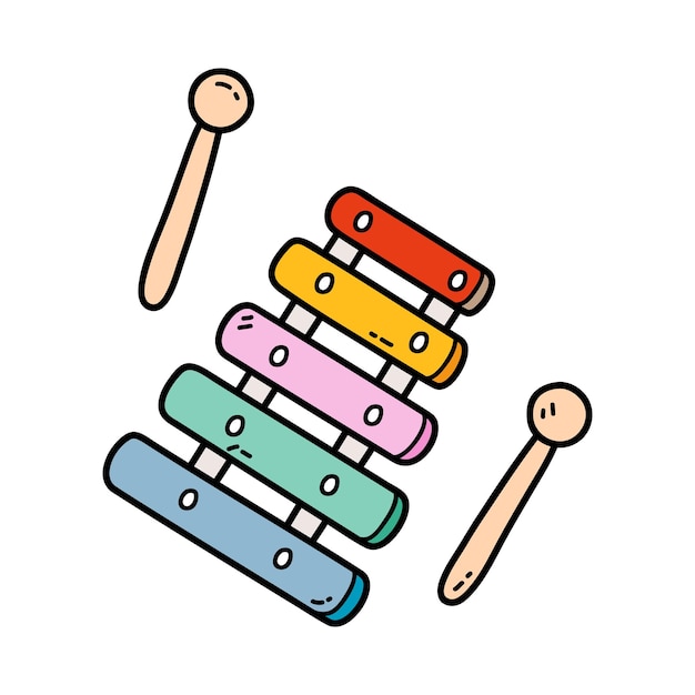 icon illustration of  doodle baby xylophone