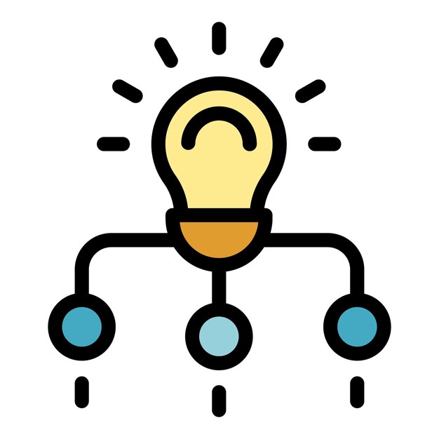 Icon innovatief idee Schets innovatief idee vector icon kleur vlak geïsoleerd