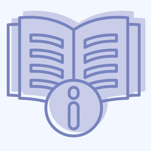 Икона Инструкции, связанные с книжным символом двухтонный стиль простой дизайн иллюстрации
