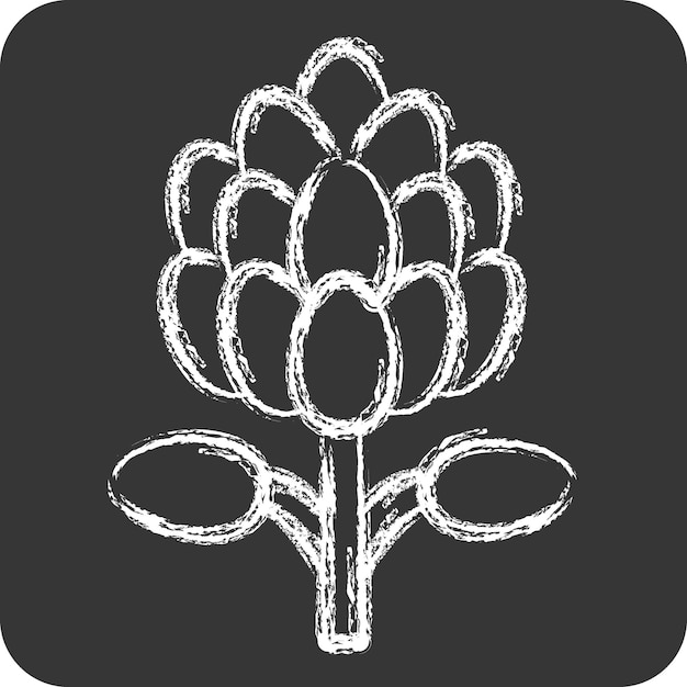 Icon King Protea related to South Africa symbol chalk Style simple design illustration