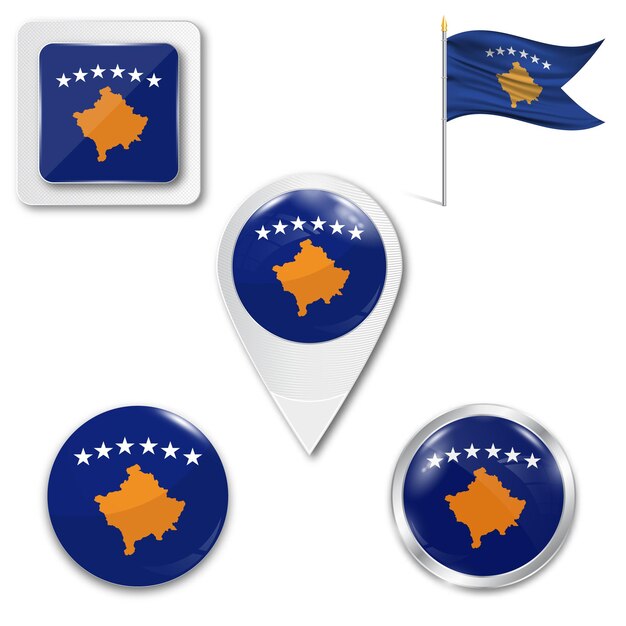 Vector icon kosovo flag vector image