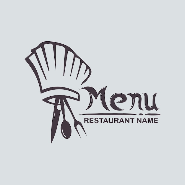 Vector icon and label for design menu restaurant or cafe lettering calligraphy vector illustration