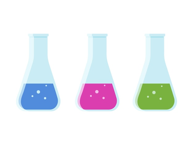 The icon of laboratory flasks Vector illustration