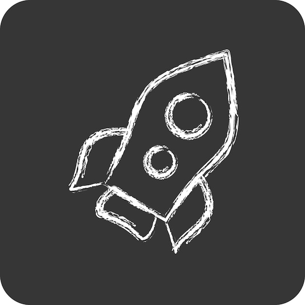 Icon Launch suitable for Startup symbol chalk Style simple design editable design template vector