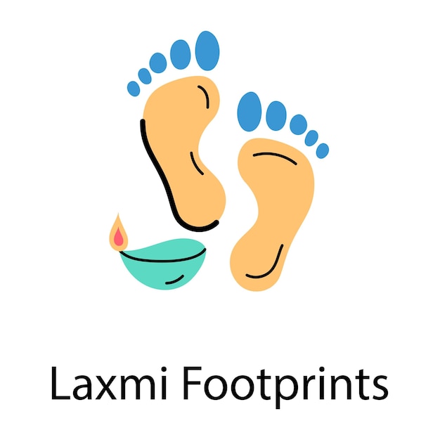 Icon of laxmi footprints flat vector