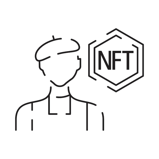 Icon Line NFT vector digital token