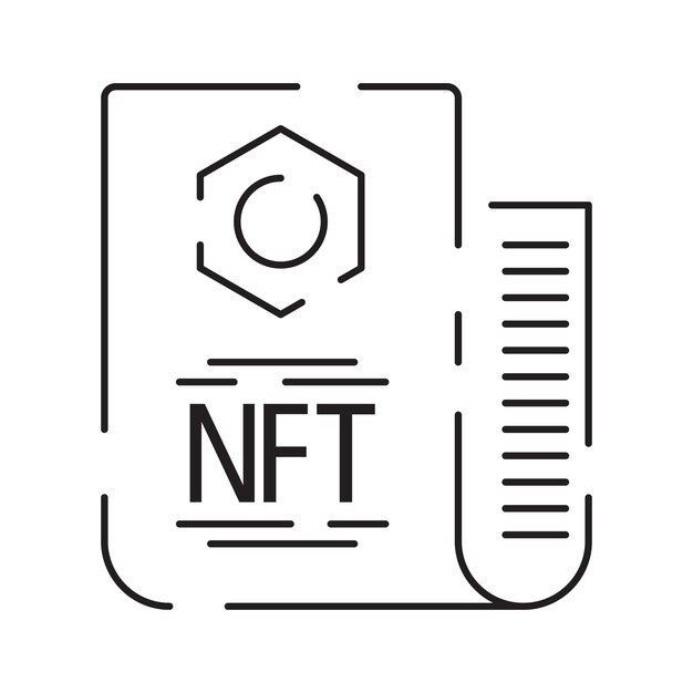 Иконная линия векторный цифровой токен NFT