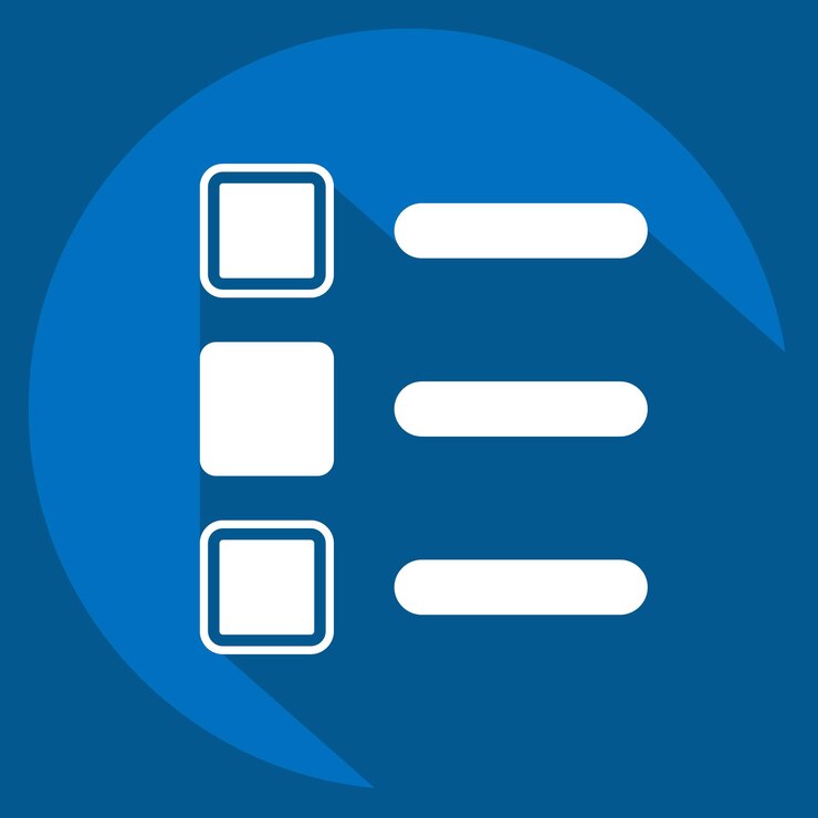 Vector icon list related to choice symbol long shadow style simple illustration
