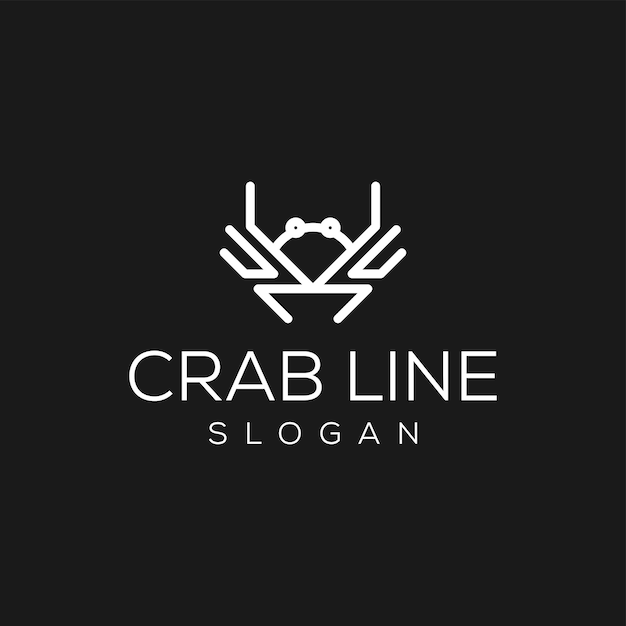 icon logo with animal concept icon logo with line art crab