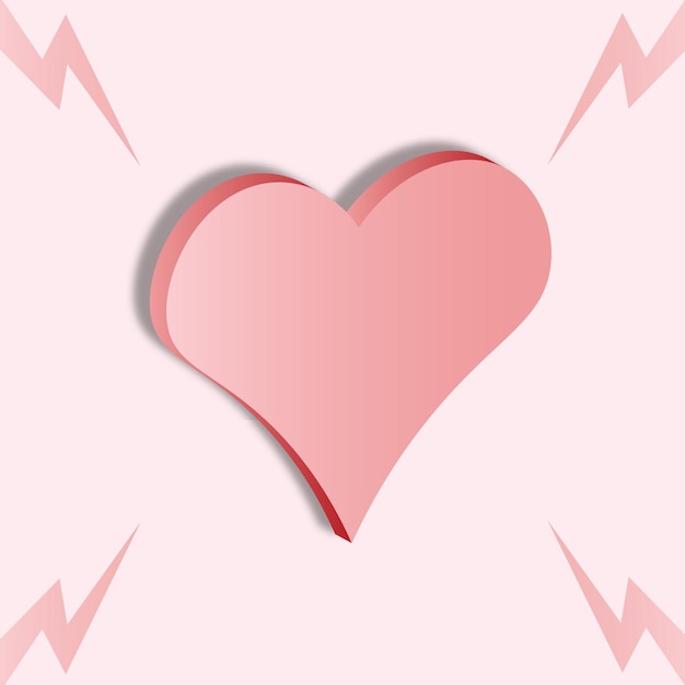 icon love 3d pink free vector