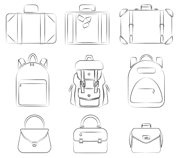 Icon of luggage women's bags briefcases and backpacks