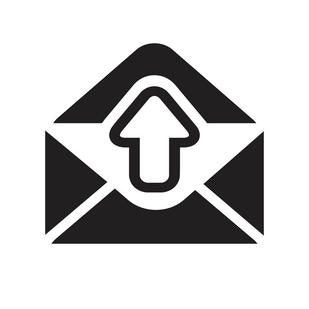 Вектор Икона почтового ящика сообщение конверт плоского стиля икона изолирована на белом фоне