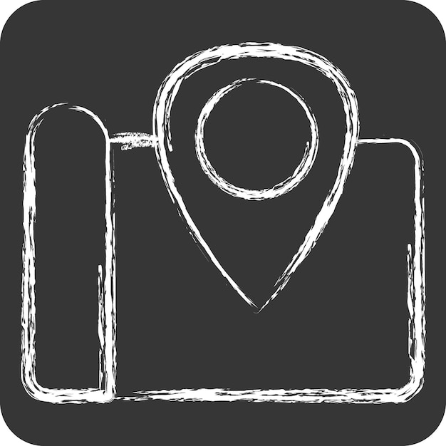 Vector icon map related to backpacker symbol chalk style simple design editable simple illustration