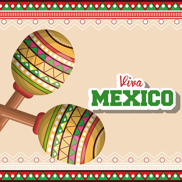 Icon maracas mexican music graphic