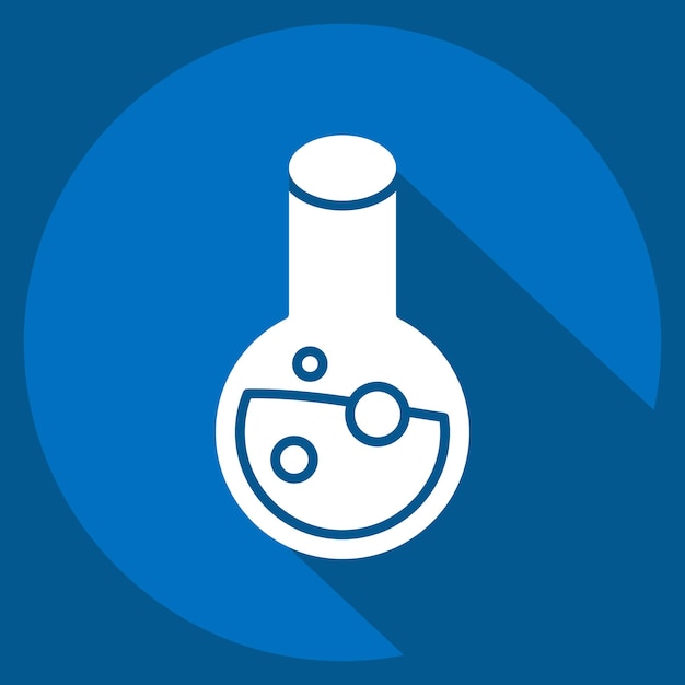 Icon Market Research gerelateerd aan Media en Advertising symbool lange schaduw stijl bewerkbaar
