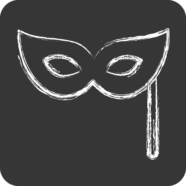 Vector icon masquerade suitable for education symbol chalk style simple design editable design template