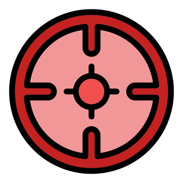 Icon met cirkelvormig zicht Outline cirkelvormige zicht vector icon kleur vlak geïsoleerd