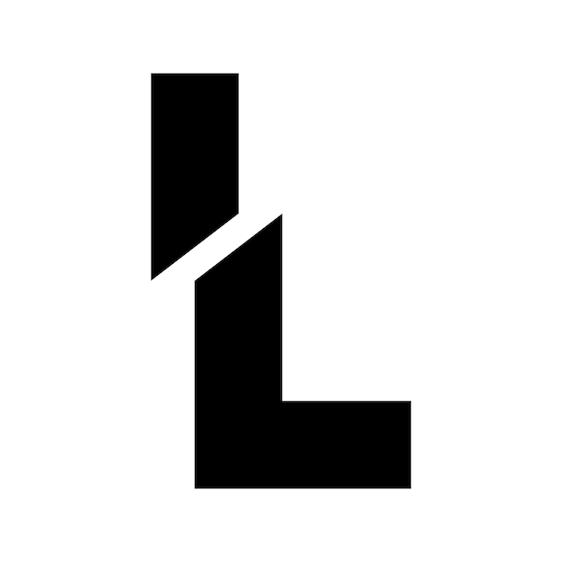 Icon met de zwarte L-letter in de vorm van een splitsing
