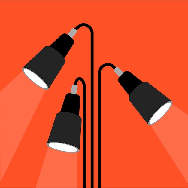 Icon met drie lampen Vlakke illustratie van drie lampen vector icoontje voor het web