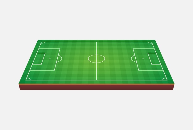 Icon met een groen voetbalveld Isometrisch icoon van een groen voetballand