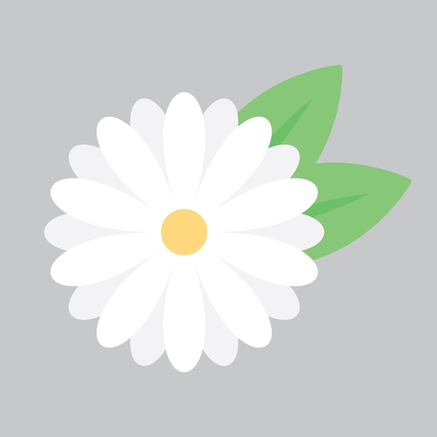 Vector icon met een schattige witte bloem.