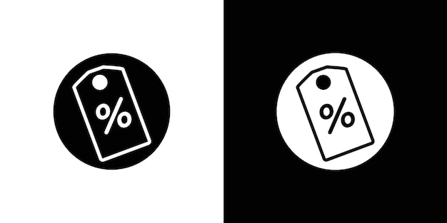 Icon met korting geïsoleerde platte vector in omtrek