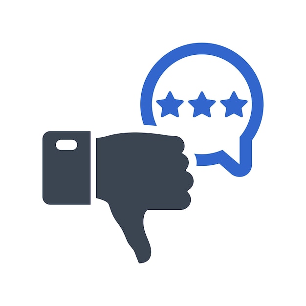 Vector icon met negatieve rating