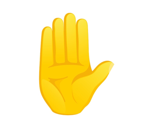 Vector icon met opgeheven hand gele gebaar emoji vector illustratie