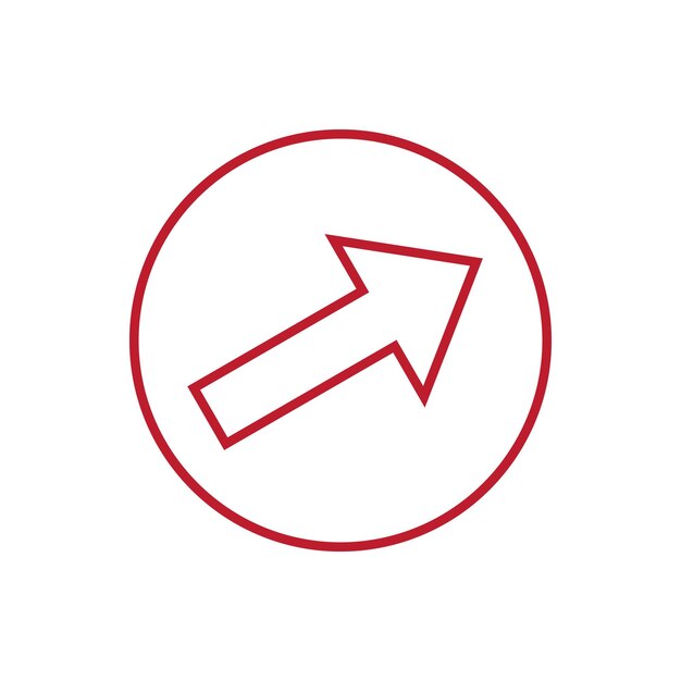 Icon met pijl rechtsboven op witte achtergrond