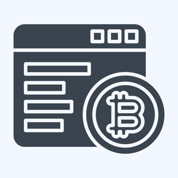 Icon Mining Software gerelateerd aan Cryptography symbool glyph stijl eenvoudige ontwerp illustratie