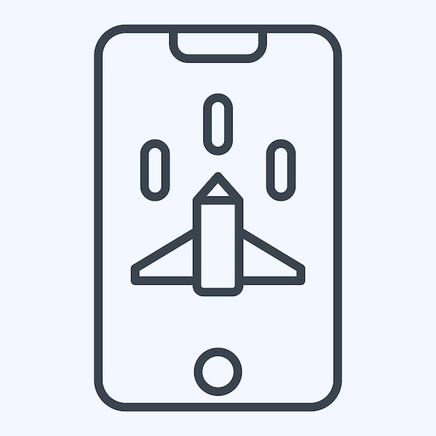 Icon Mobile Game gerelateerd aan Online Game symbool lijn stijl eenvoudige illustratie