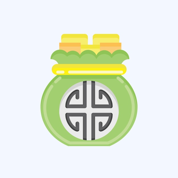 Vector icon money bag related to chinese new year symbol flat style editable