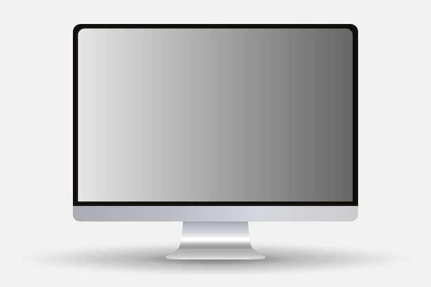 Vector icon of a monitor vector on a gray background